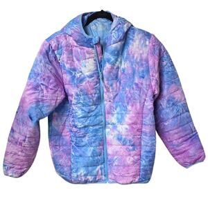 Alexa Rae Purple Tie-Dye Hooded Full Zip Puffer Jacket Kids Large Size 16 NWT